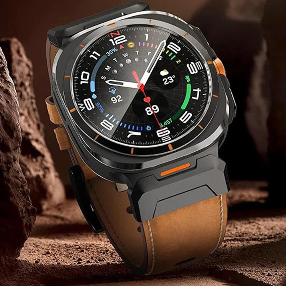 Premium Genuine Leather Band for Samsung Galaxy Watch Ultra - Stylish & Durable Replacement Strap for Work, Gym & Everyday Wear