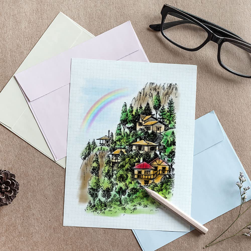 Spring Mountain Tree Clear Stamps for Card Making & Scrapbooking - Transparent Rubber Stamps for Bullet Journal, DIY Crafts, Notebook Decoration - Perfect for Handmade Greeting Cards, Planner Embellishments & Art Journaling