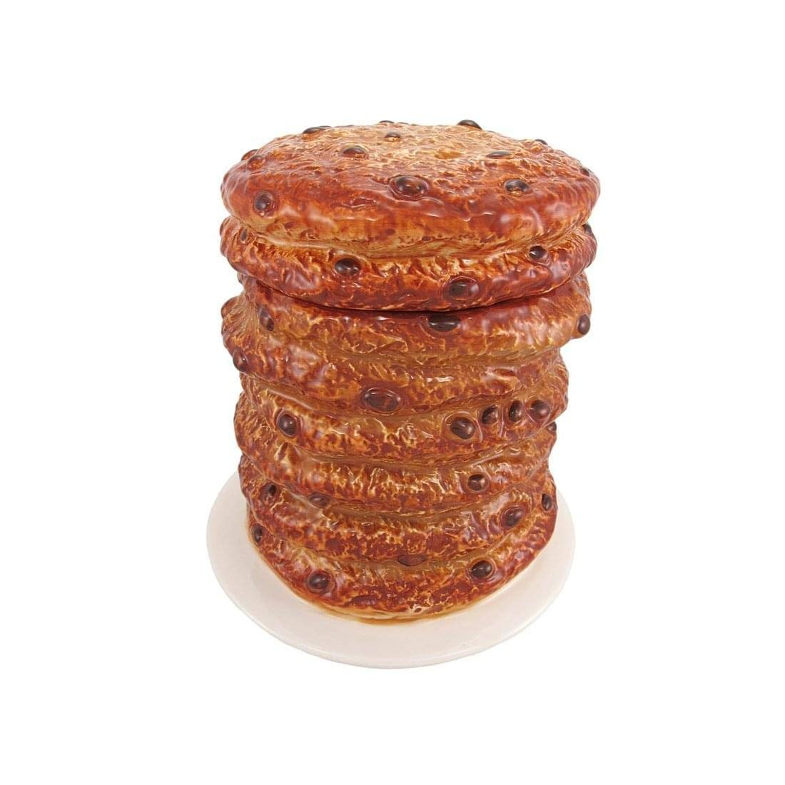 8 Inch Giant Stacked Chocolate Chip Cookies Ceramic Jar Figurine - Decorative Kitchen Countertop Decor, Unique Gift for Cookie Lovers, Perfect for Home & Office Display