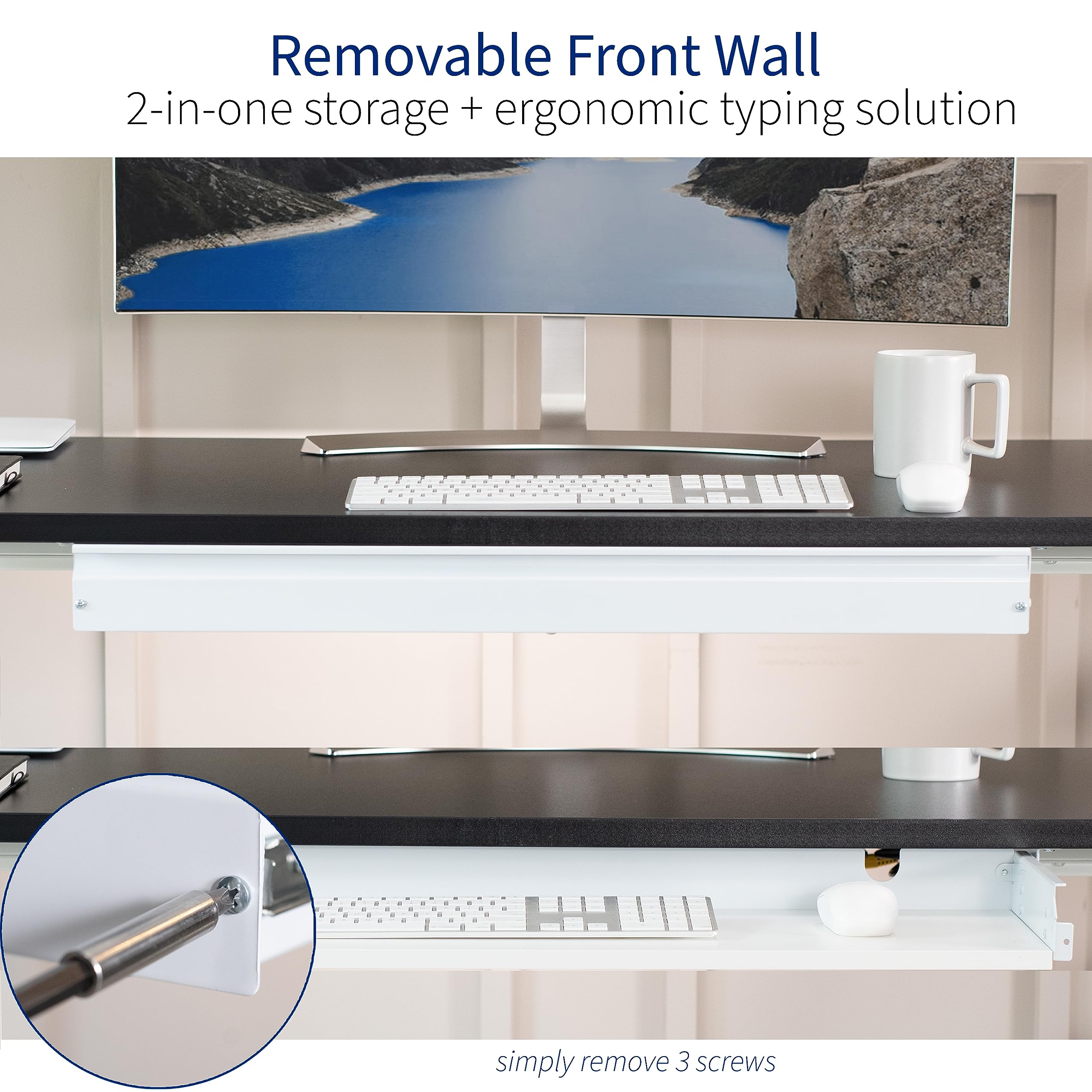 VIVO Large 33 inch Under Desk Slide Out Storage Drawer Organizer, White - Perfect for Office, Home & Workspace Organization (DESK-DR33-W)