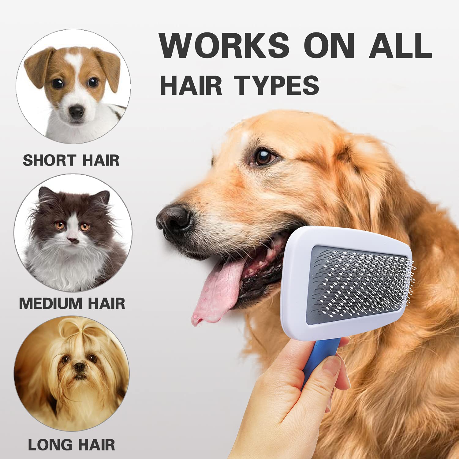Self Cleaning Pet Brush & Nail Clipper Kit for Dogs and Cats - Safe Grooming Tools with Safety Lock to Prevent Over-Trimming | Professional Pet Grooming Supplies for Shedding Control & Nail Care at Home