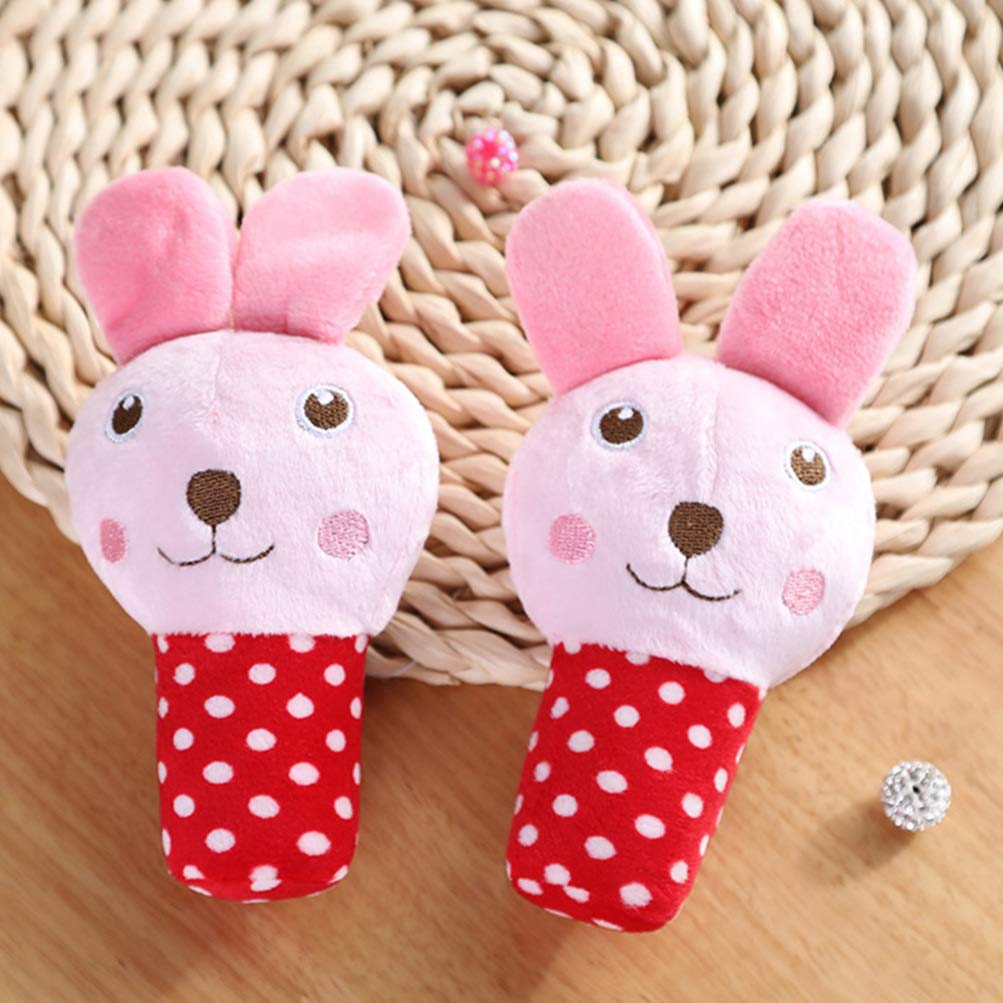 Balacoo 2-Pack Rabbit Shaped Pet Chew Toys - Soft Fluffy Stuffed Animal Interactive Dog & Cat Toys for Teething Puppies - PP Cotton Safe Biting Toys for Small Pets - Perfect for Playtime, Training & Anxiety Relief