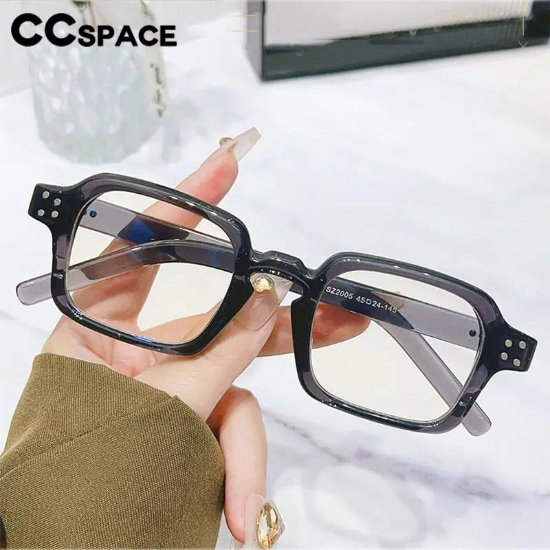 CCspace Women's Full Rim Square Polycarbonate Reading Glasses R57197 - Lightweight Blue Light Blocking Readers for Computer Work, Reading & Office Use