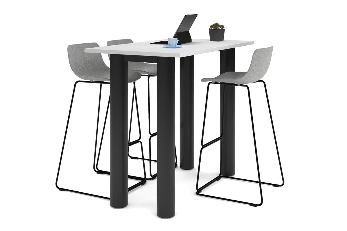 Quadro Cylinder Legs Counter Table - 1200L x 700W - Modern Kitchen Island & Bar Stool Dining Set for Home & Restaurant Use