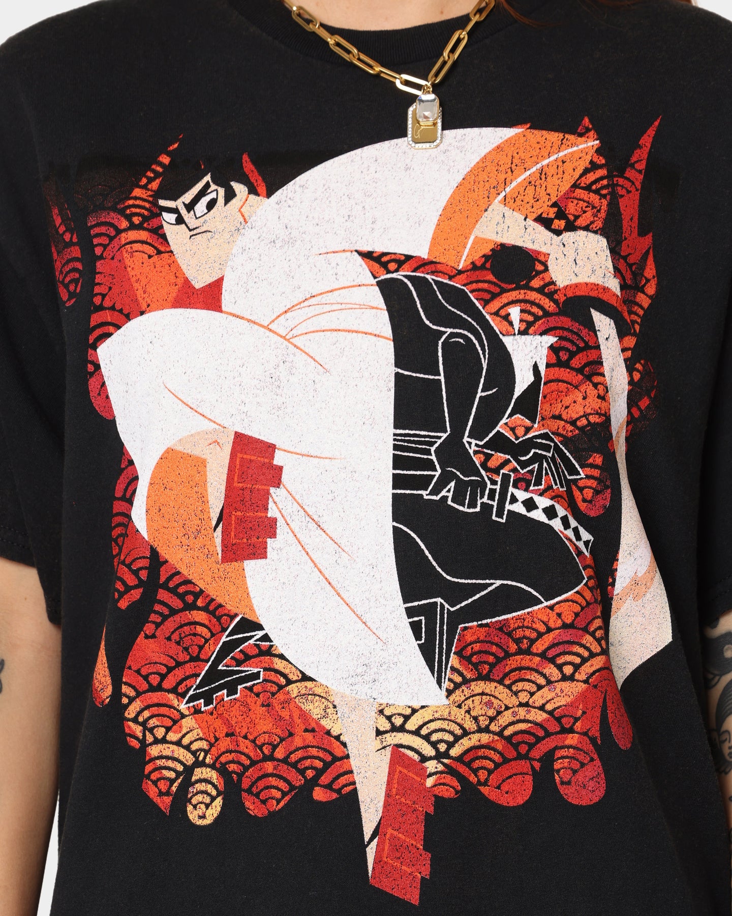 Vintage Samurai Jack T-Shirt - Black Retro Anime Graphic Tee for Men & Women - Perfect for Cosplay, Casual Wear & Anime Fans