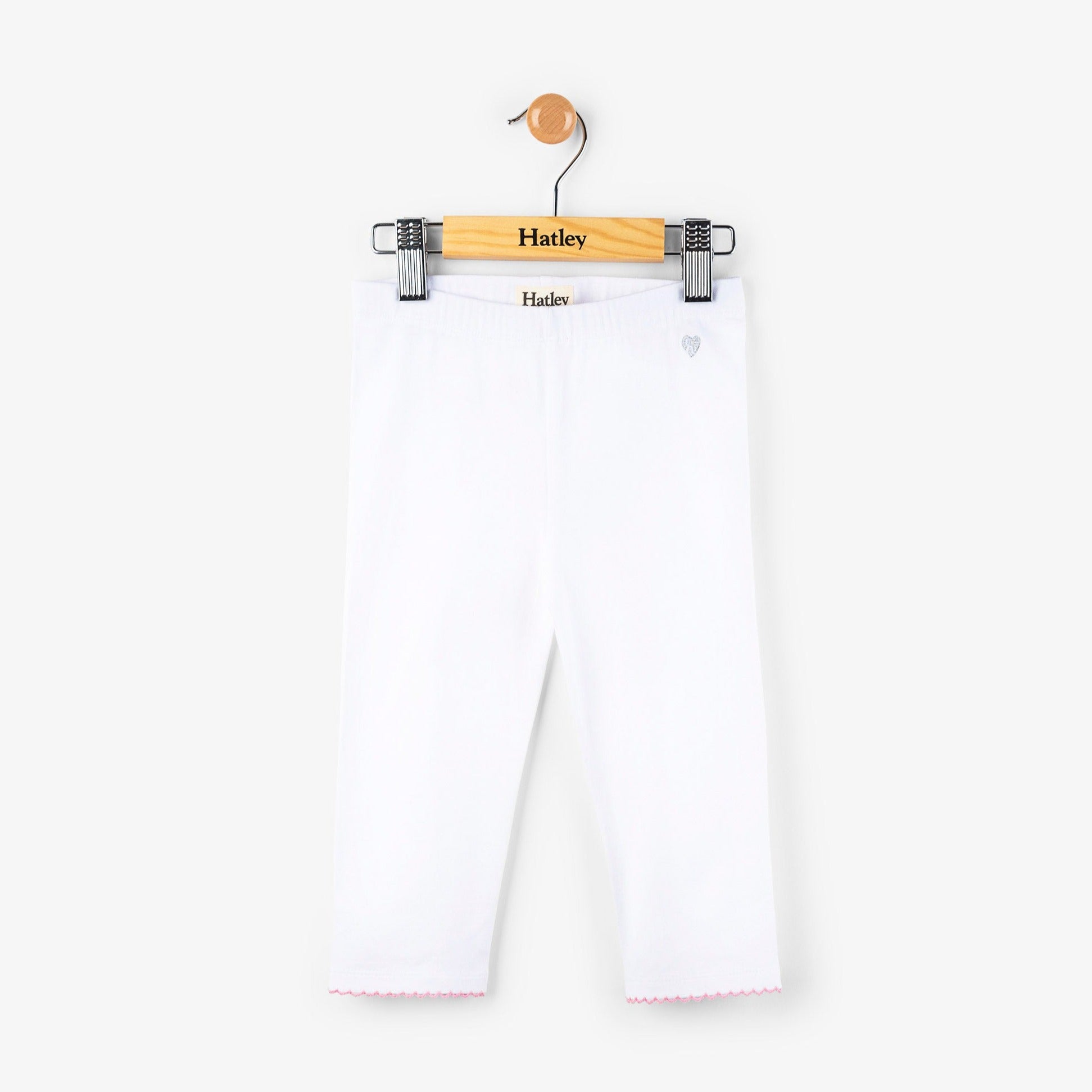 Hatley Women's White Basic Capri Leggings - Size 8 | Comfortable Stretch Yoga Pants for Workout, Lounge & Everyday Wear