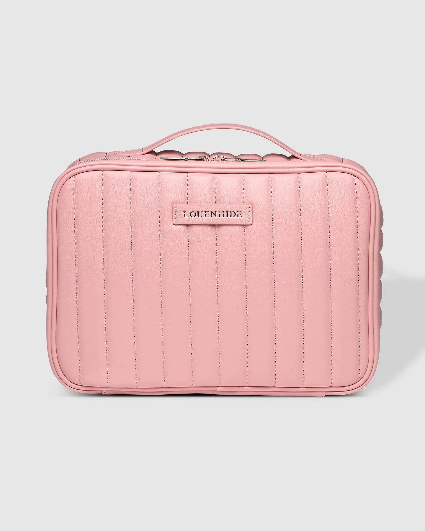 Louenhide Pale Pink Maggie Cosmetic Case - Travel Makeup Bag for Women, Perfect for Organizing Beauty Essentials On-the-Go