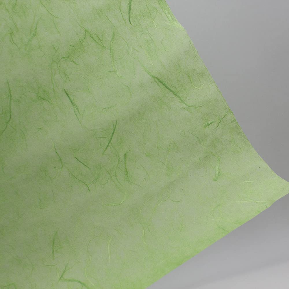 Premium Korean Traditional Mulberry Hanji Paper Roll - Natural Fiber Texture, Light Green (10.4