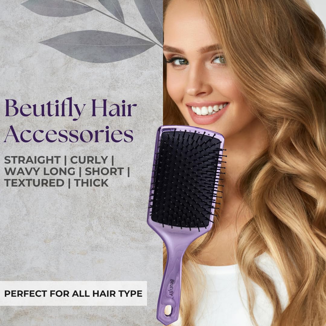 Beautifly Feather Design Hair Brush - Premium Styling Brush for All Hair Types (Men & Women) | Perfect for Salon, Home & Travel Use