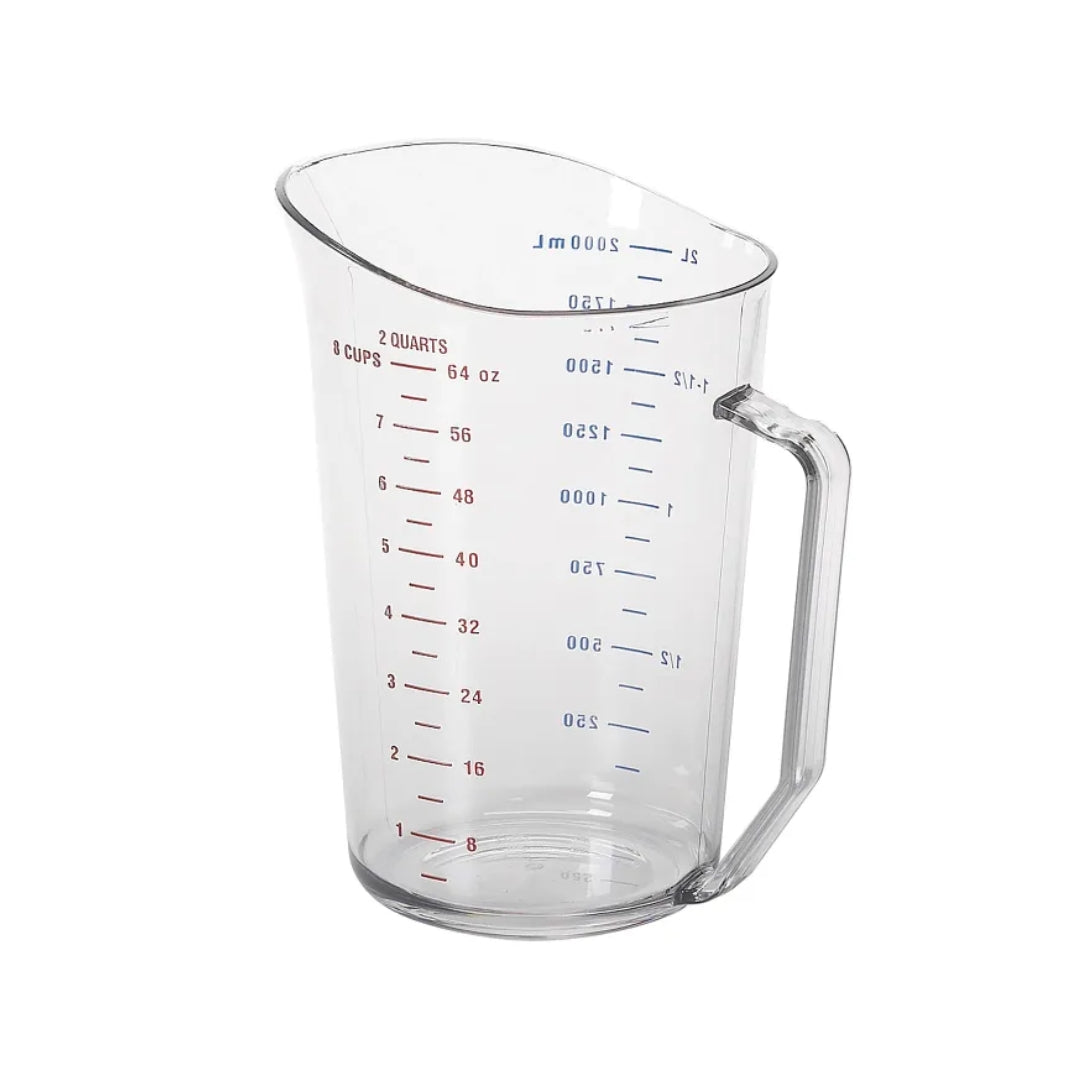 Cambro 200MCCW135 Camwear 2 Qt Clear Measuring Cup - BPA-Free Food Grade Plastic for Baking, Cooking & Mixing - Perfect for Kitchen, Restaurant & Commercial Use