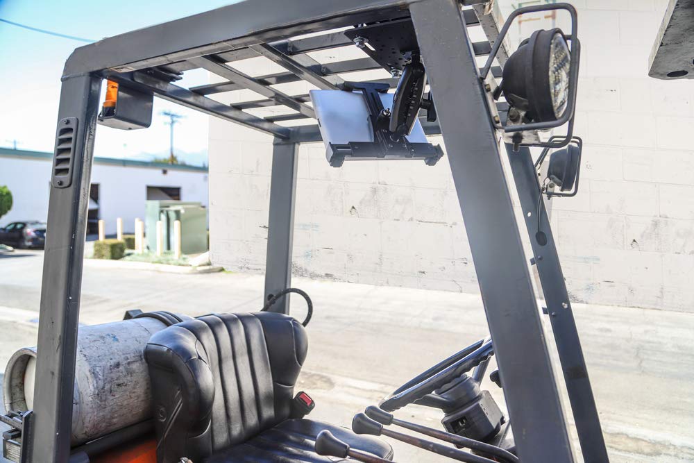 ARKON Heavy-Duty 7-Inch Plastic Locking Forklift Tablet Mount - Secure & Durable for Industrial Use, Warehouses & Forklift Operations
