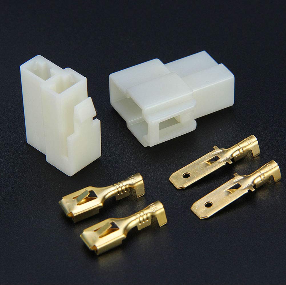 6.3mm 2 Pin Waterproof Auto Wire Connector Kit for Cars & Motorcycles