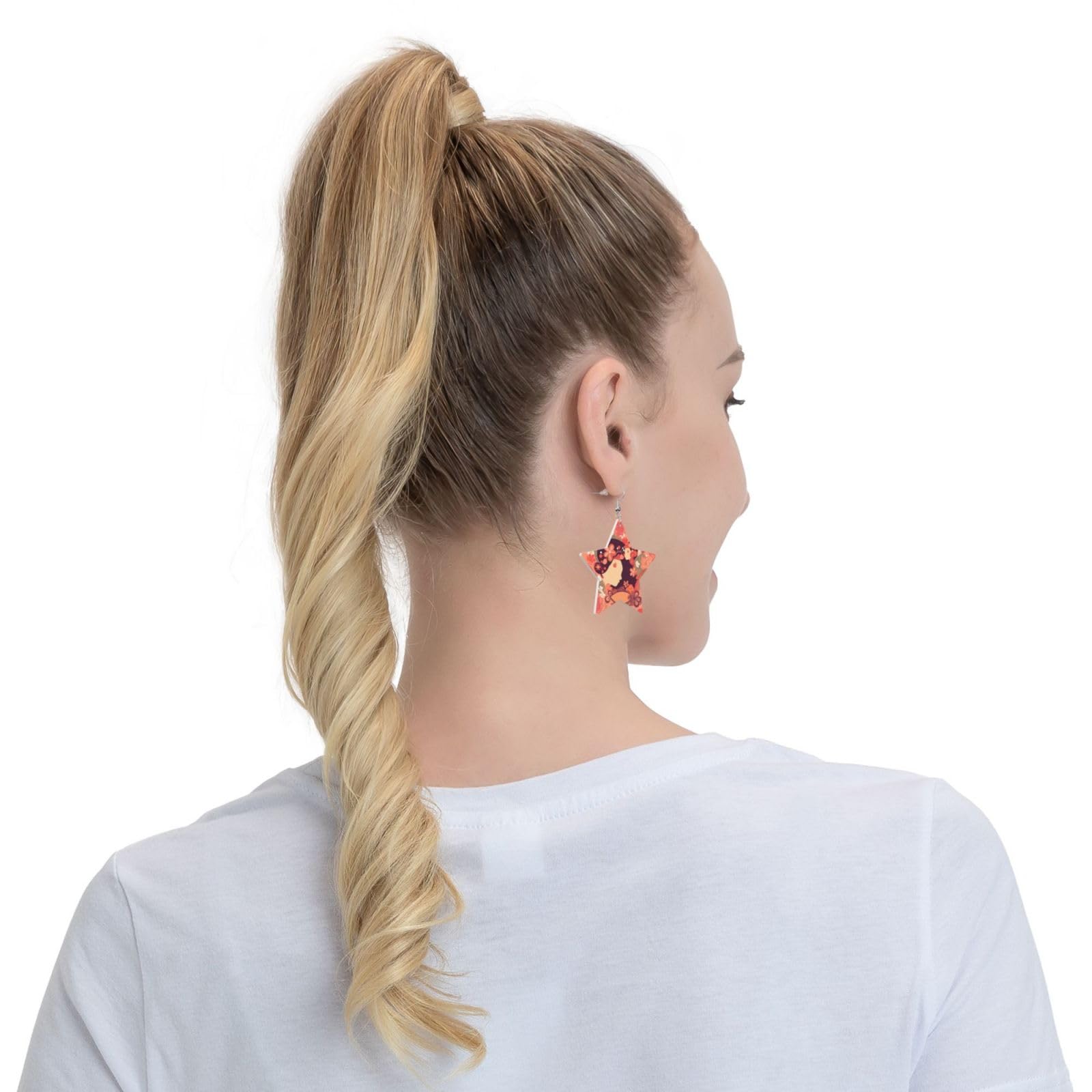 Fashionable Leather Star Earrings for Women - Daisy & Frame Dangle Earrings - Perfect Valentine's Day & Anniversary Jewelry Gift - Great for Date Nights & Special Occasions