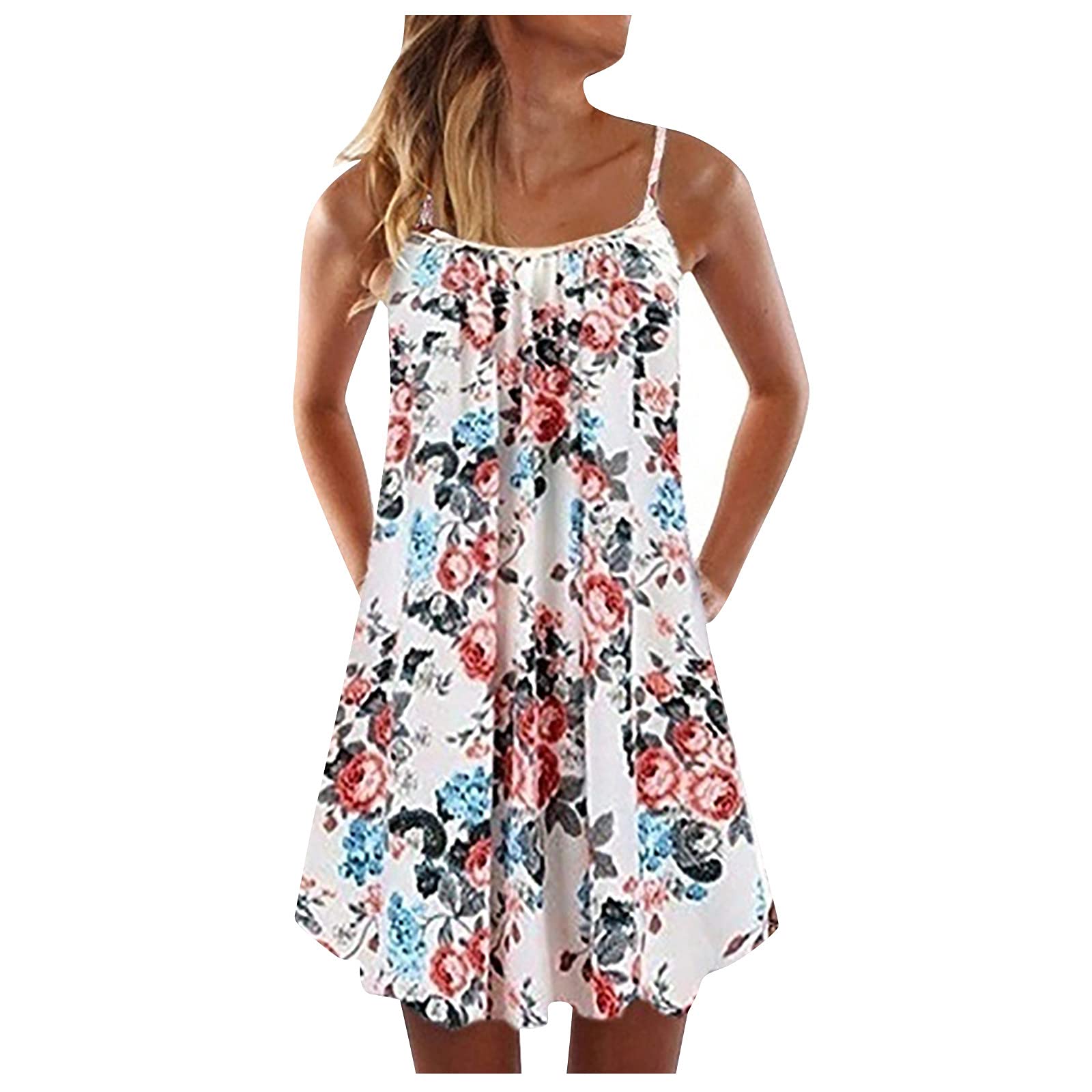 Plus Size Women's Bohemian Print Sleeveless Tank Dress - Loose Fit Casual Summer Maxi Dress for Beach, Cocktail Parties & Vacation | Flowy Comfortable Large Size Dress