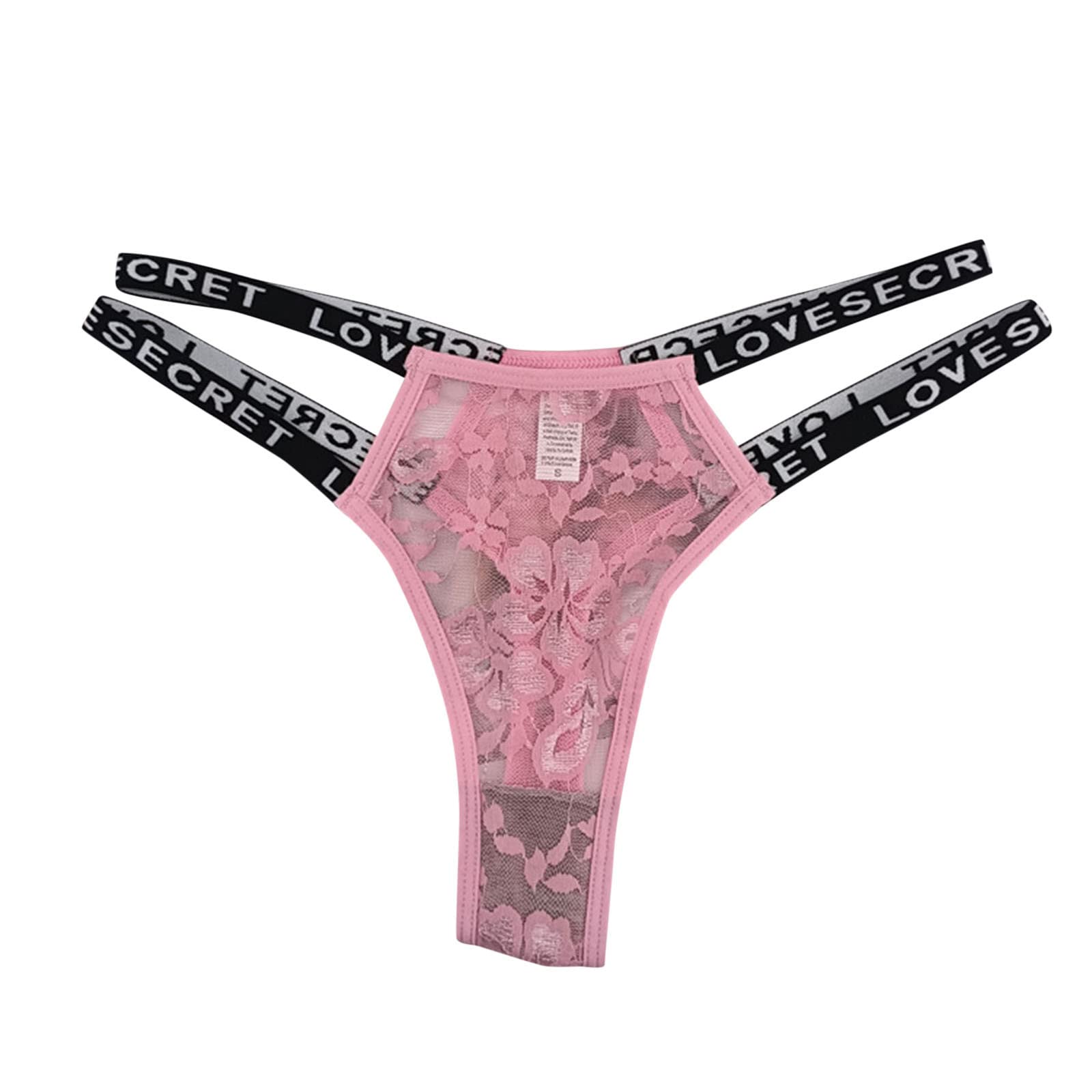No Boundaries Women's Cotton Lace Thong Underwear - Low Rise T-Back Panties for Comfort & Style - Perfect for Daily Wear, Date Nights & Special Occasions