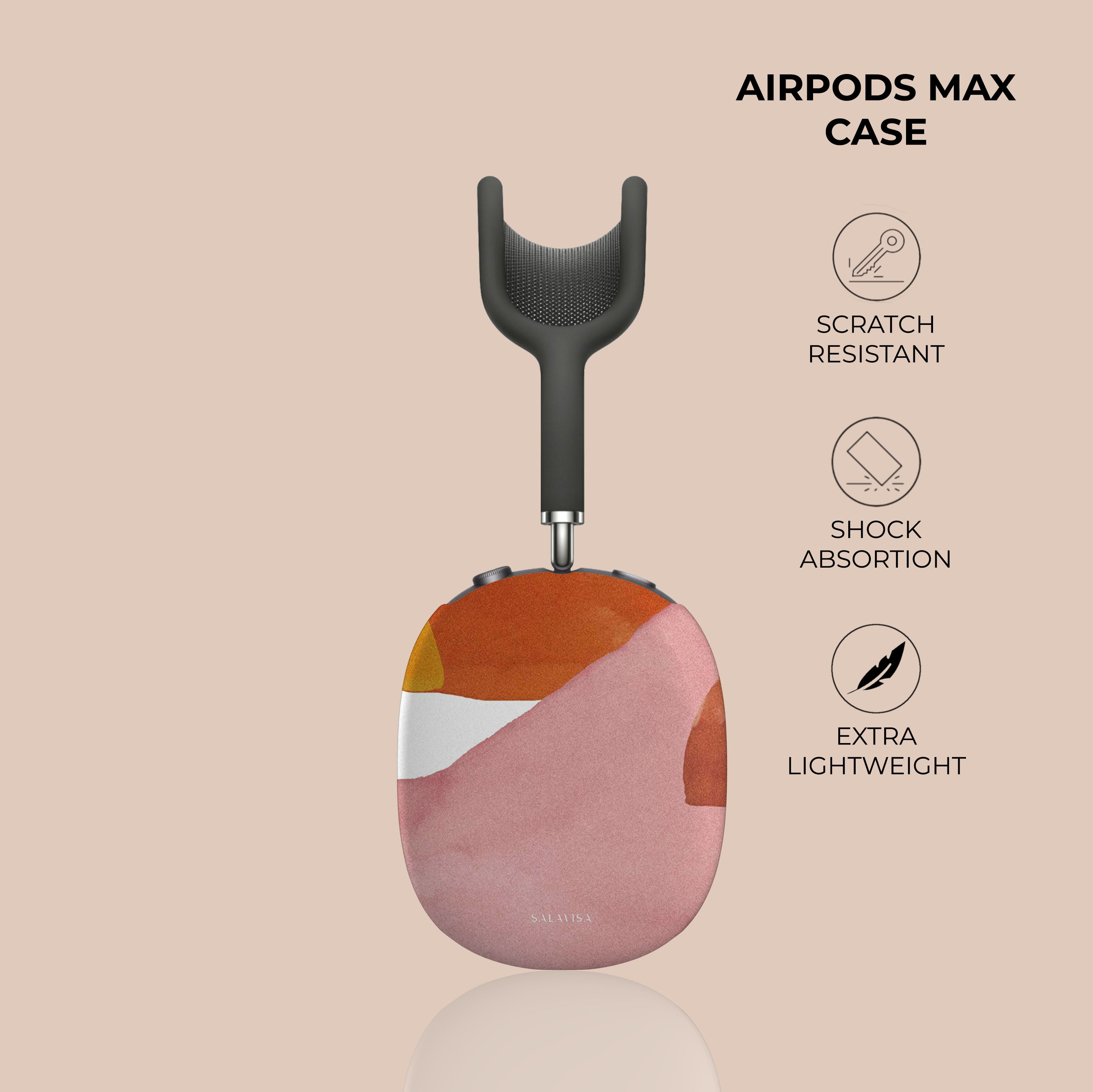 Premium Pink Watercolor AirPods Max Case - Soft Silicone Protective Cover for Apple AirPods Max Headphones - Perfect for Travel, Workouts & Daily Use