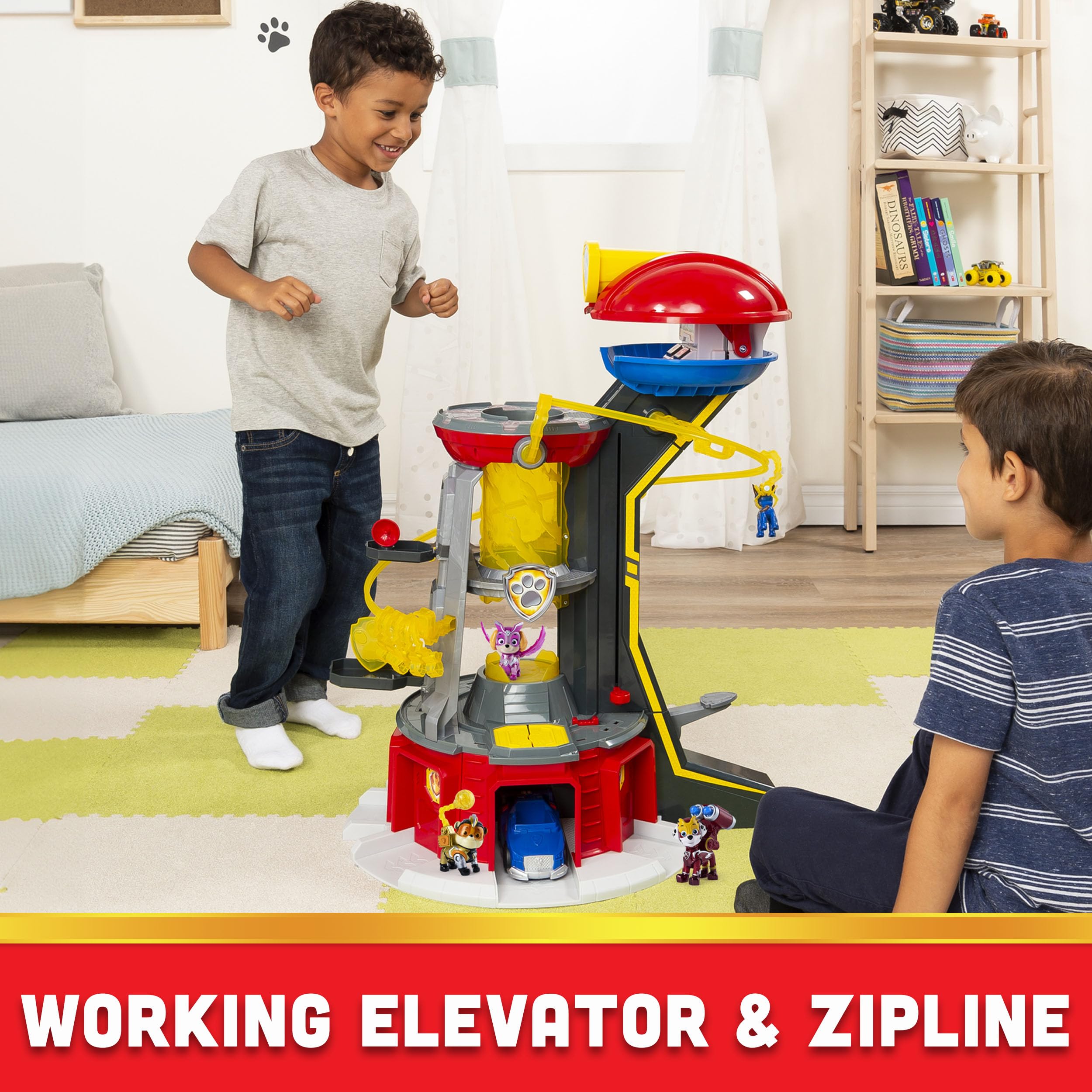 **Paw Patrol Mighty Lookout Tower Playset with 4 Exclusive Action Figures, Toy Car, Lights & Sounds – Amazon Exclusive Toy for Kids Ages 3+ | Interactive Adventure Playset for Imaginative Play**
