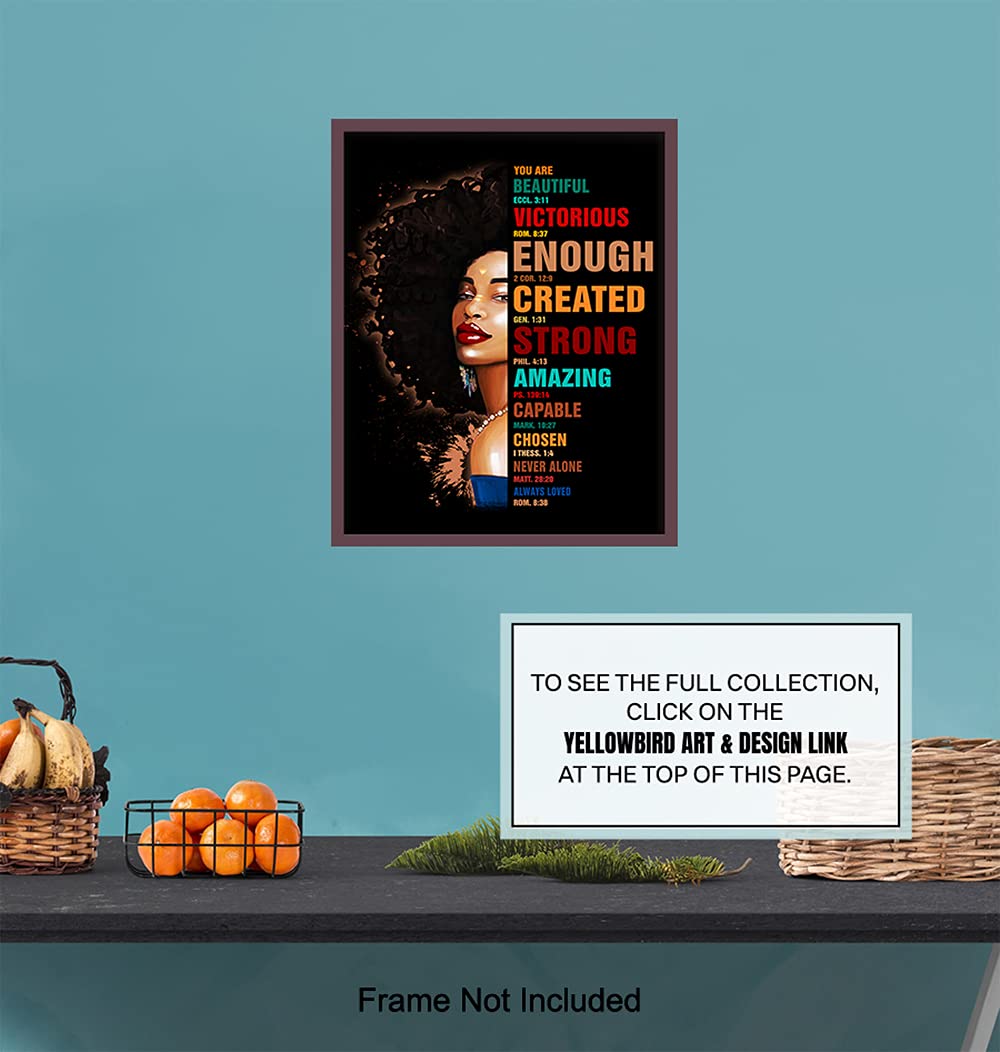 African American Wall Art - Religious Gifts for Black Women - Christian Decor for Home & Office