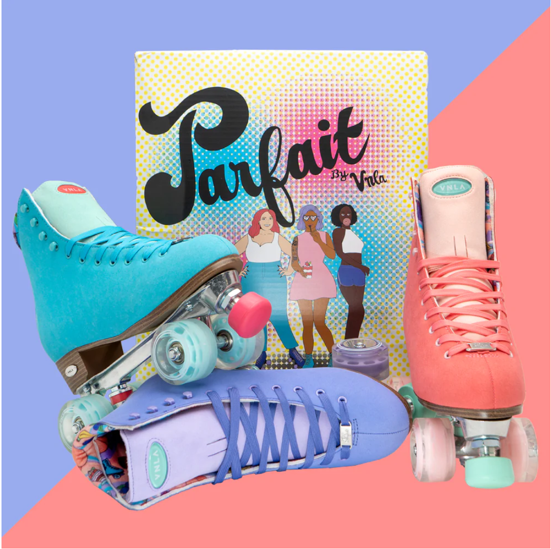 Vnla Parfait Outdoor Roller Skates for Women & Men - Comfortable Quad Skates with Light-Up Wheels for Street, Park & Trail Skating