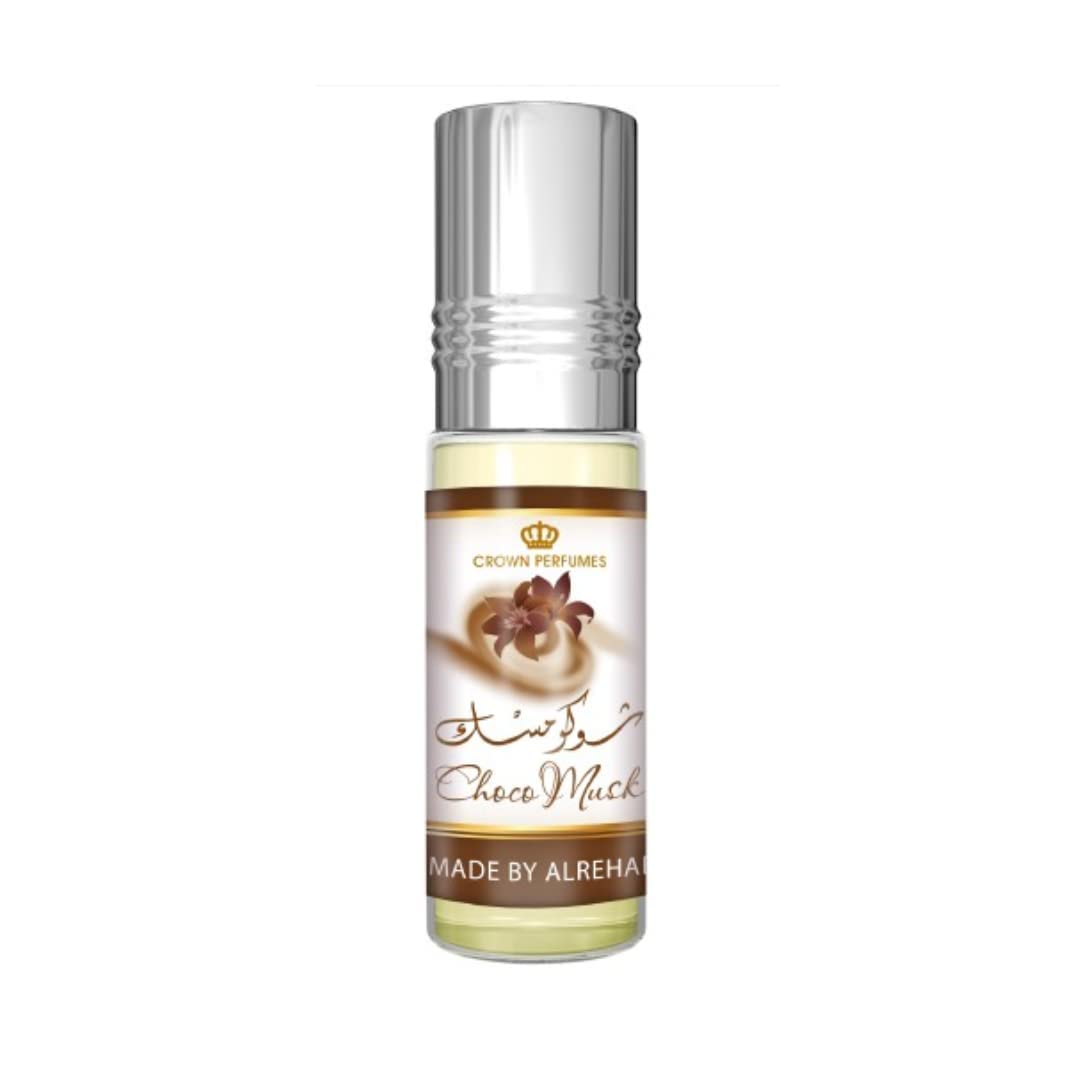 Al-Rehab Choco Musk Perfume Oil - 6ml (.2 oz) - Chocolate & Musk Scented Fragrance Oil for Women & Men - Perfect for Date Night, Gifts & Daily Wear