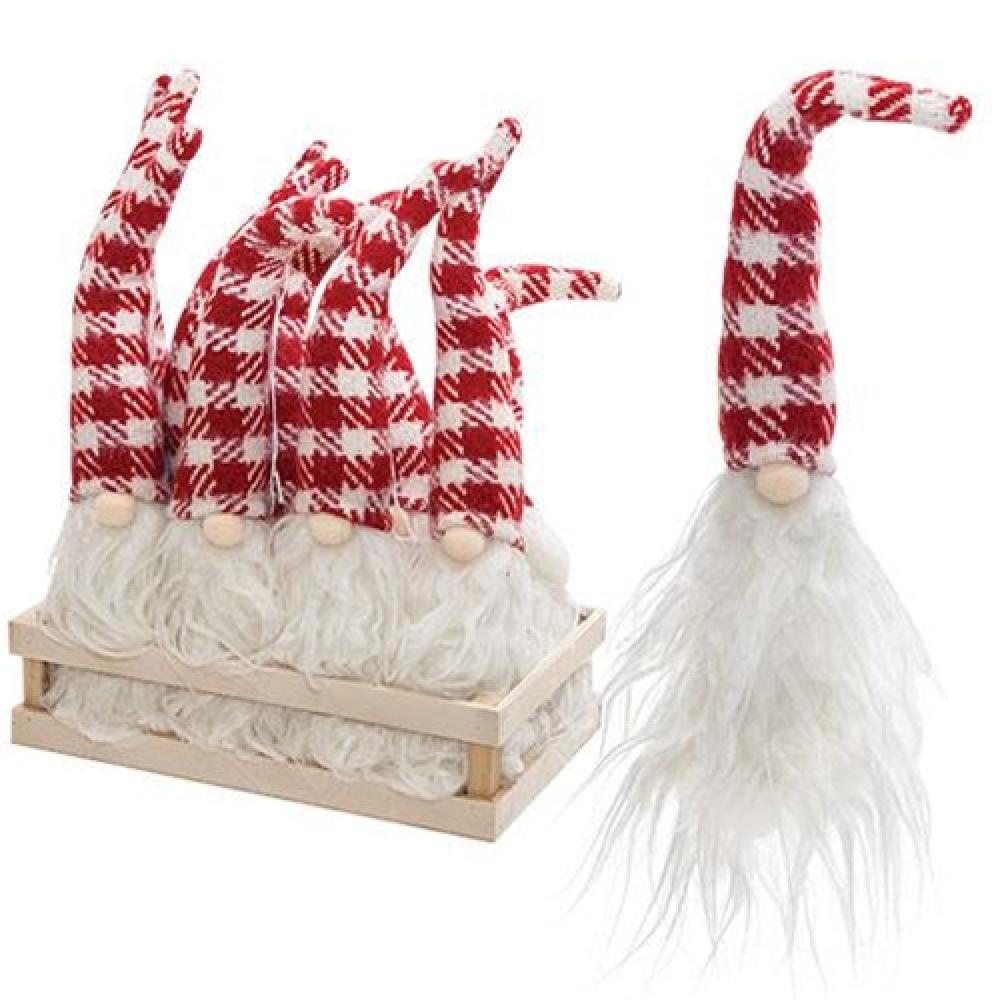 Festive Santa Gnome Ornament - Red & White Christmas Decor for Tree, Mantel & Holiday Home Decorating