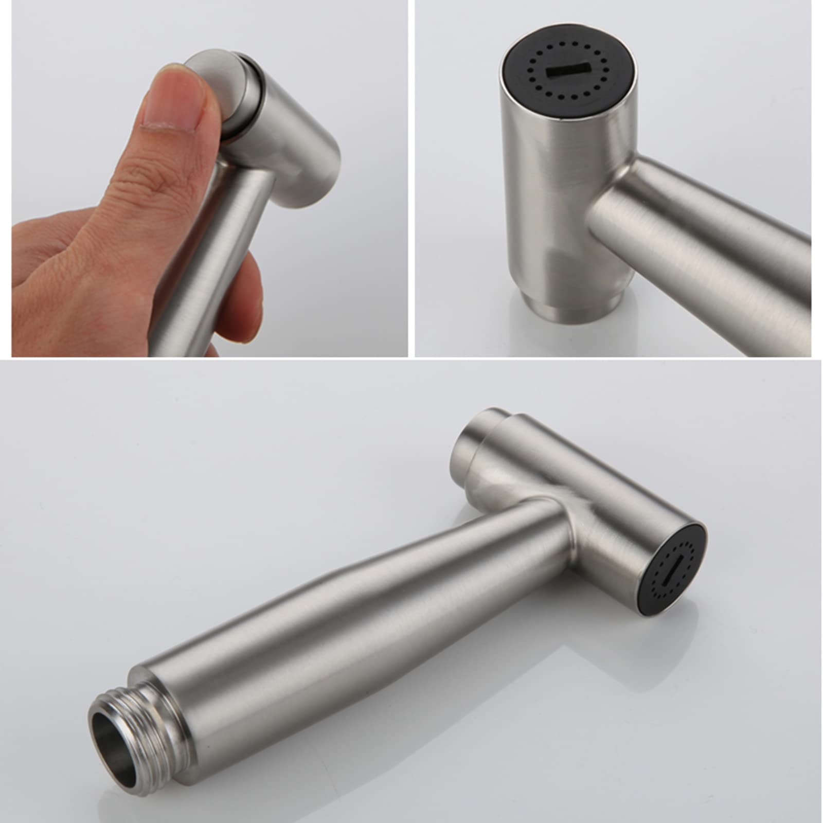 Commercial Grade 360° Swivel Brushed Stainless Steel Kitchen Faucet with Pull Down Sprayer - Wall Mount Double Hole Hot & Cold Water Mixer Tap - Dual Mode Spout for Restaurant & Home Kitchen Sink