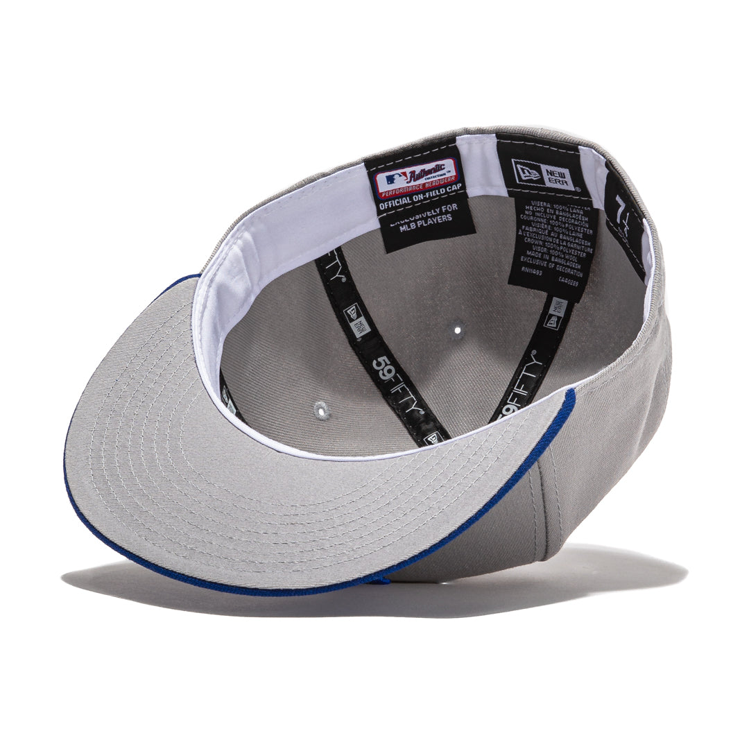New Era 59Fifty Retro On Field Kansas City Royals Baseball Cap - Gray & Royal Blue Adjustable Snapback Hat for Men & Women | MLB Fan Gear, Sports Outdoors, Casual Streetwear Fashion