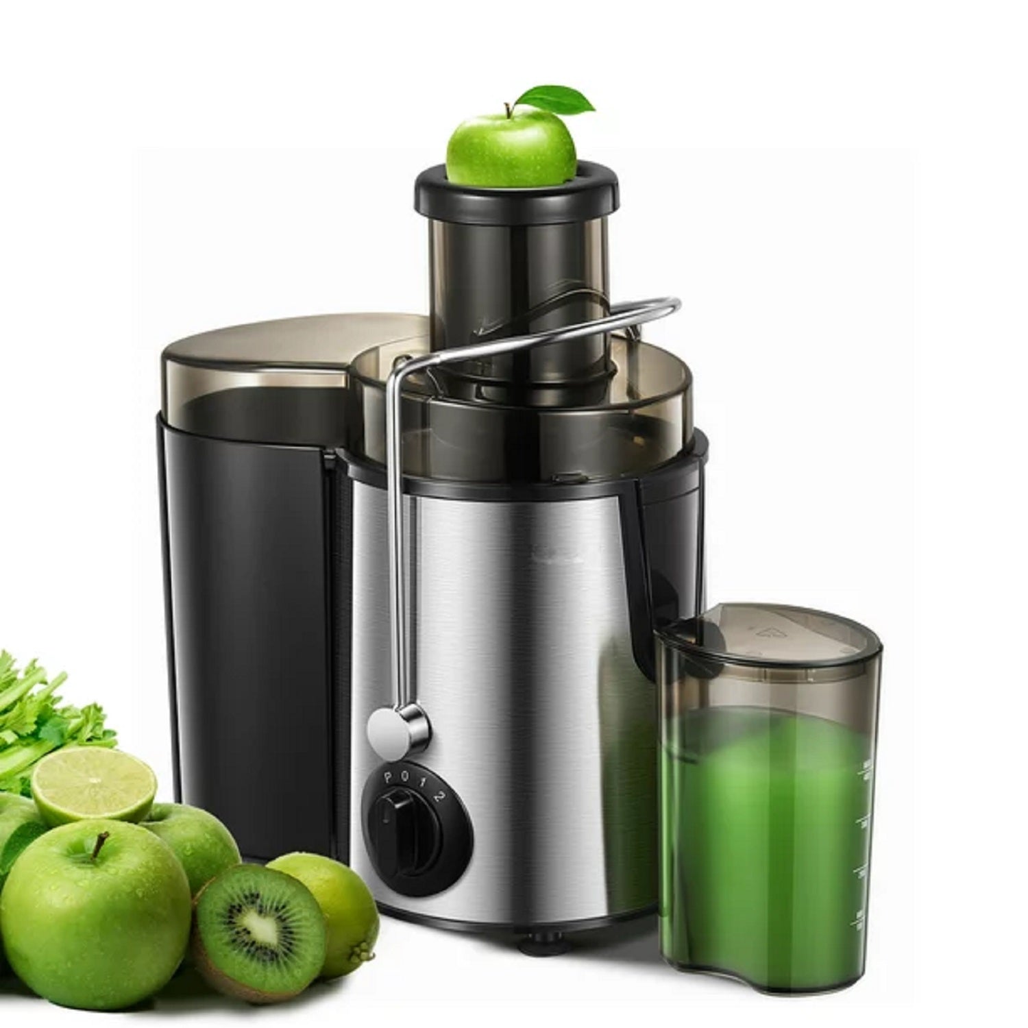 AICOOK 516N 400W 3-Speed Juicer Machine for Fruits and Vegetables - Upgraded Powerful Motor, Fast Juicing with Recipe Book - Perfect for Healthy Smoothies, Detox Drinks & Family Breakfasts