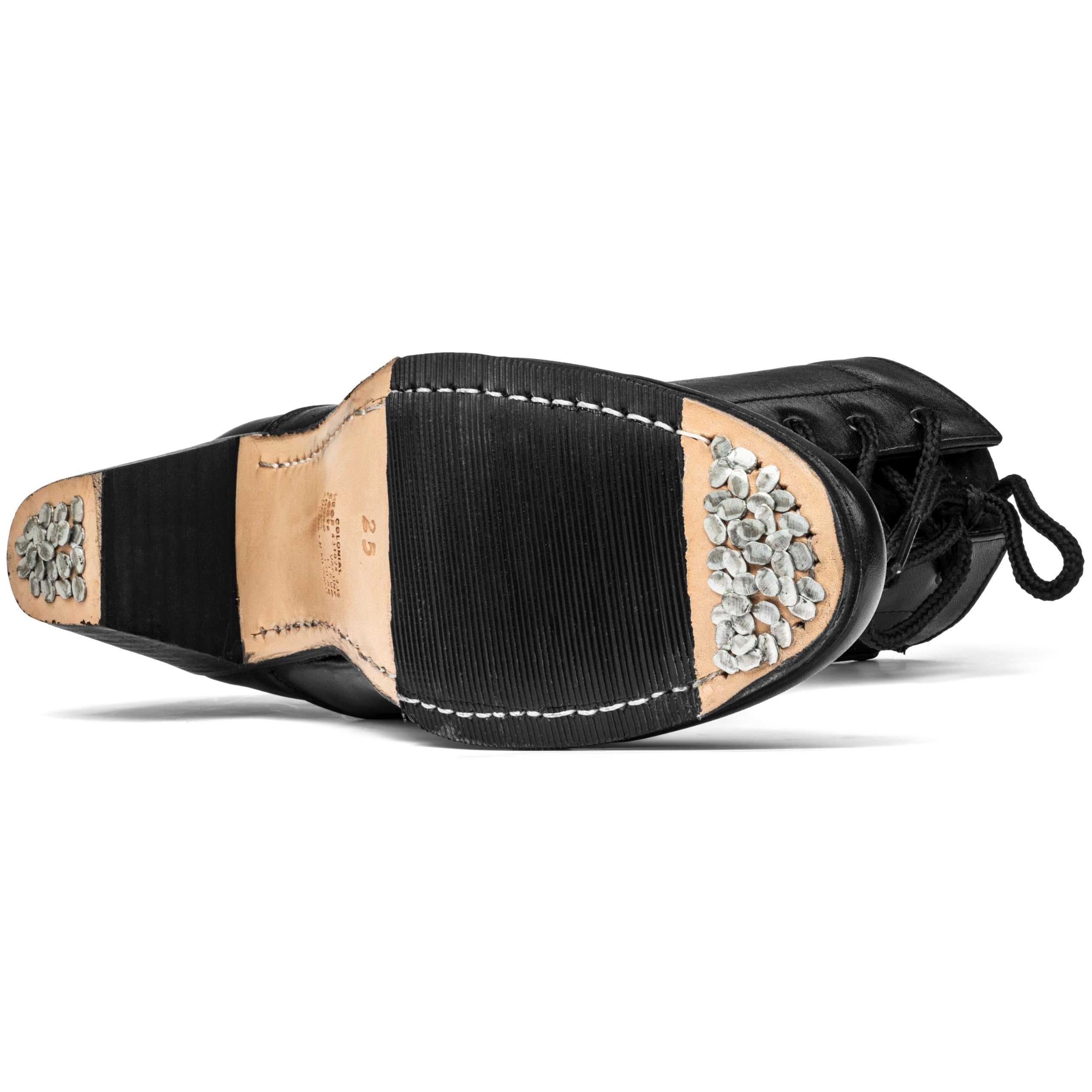 Colonial 129 Women's Folklorico Adelita Dance Boots with Nails - 2 Inch Heel Mexican Traditional Dance Shoes for Performances & Cultural Events