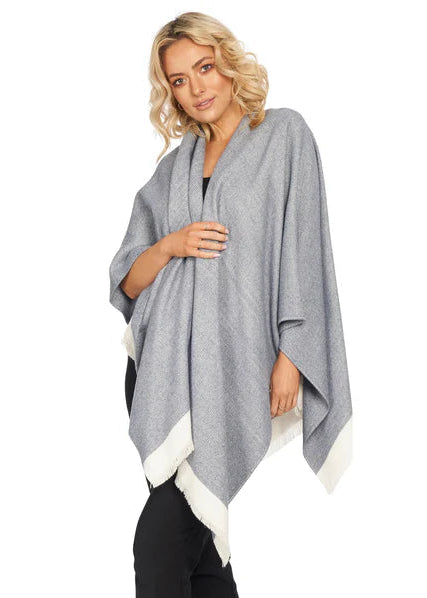 Jimmy Hourihan Fringed Shawl - Pepper & Salt Design | Soft & Stylish Wrap for Women | Perfect for Fall, Winter & Evening Events