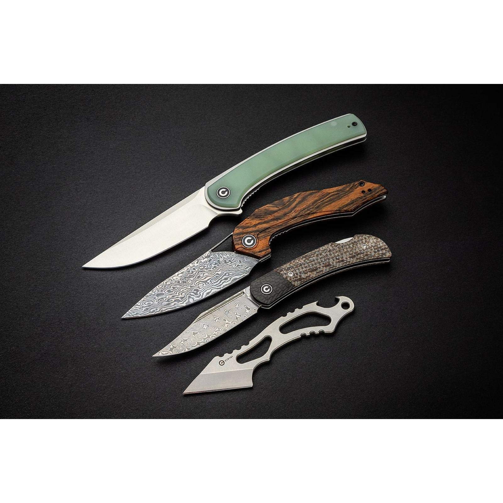 Civivi Kiri EDC Fixed Blade Knife - Stonewash Finish - Tactical Outdoor Knife for Camping, Hiking & Survival Gear