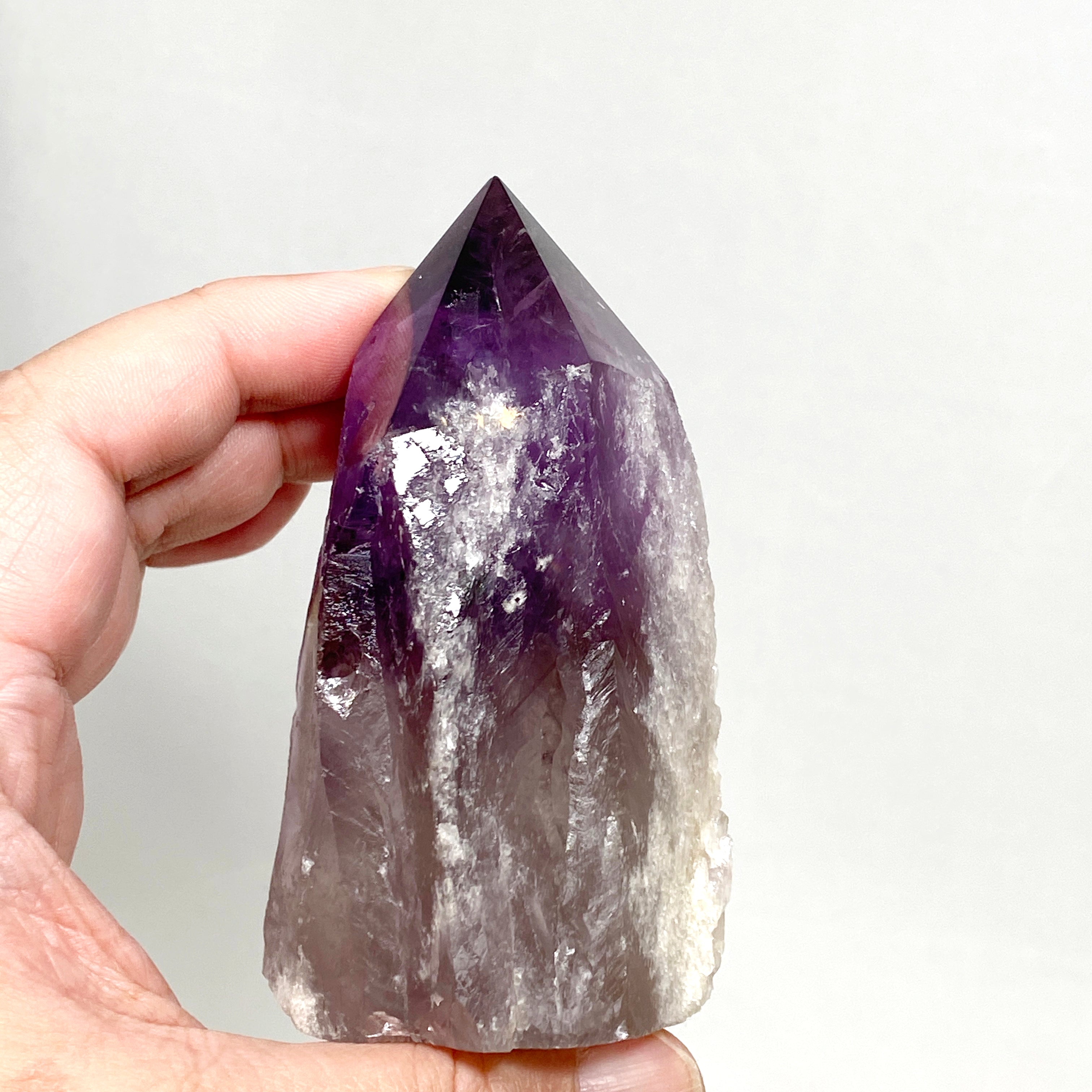 Natural Amethyst Semi-Polished Point Crystal - Healing Stone for Meditation, Reiki & Home Decor (AMP 02) | Spiritual Gifts & Energy Cleansing