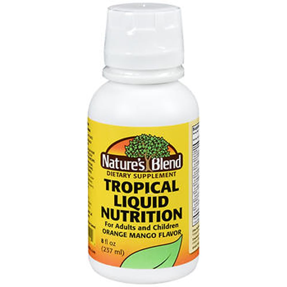 Nature's Blend Tropical Liquid Nutrition Multivitamin Formula - 8oz Liquid Supplement with Essential Vitamins & Minerals for Daily Wellness Support - Perfect for Busy Lifestyles & On-the-Go Nutrition