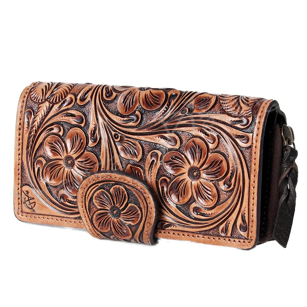 American Darling Genuine Hair-On Leather Women's Western Wallet Handbag - Stylish Wristlet & Clutch Purse for Travel, Parties & Everyday Use