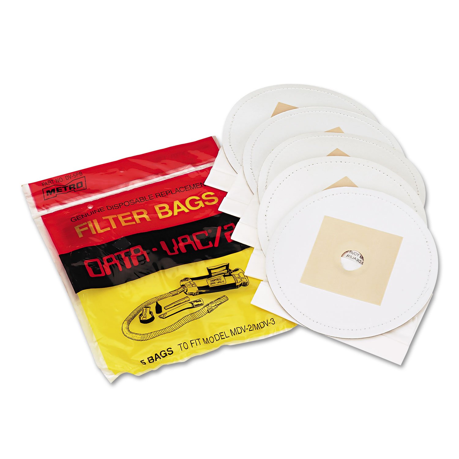 DataVac Disposable Bags for Professional Cleaning Systems - 5 Pack | Vacuum Cleaner Replacement Bags for Home & Office Cleaning | Durable Dust Collection Bags for Efficient Maintenance