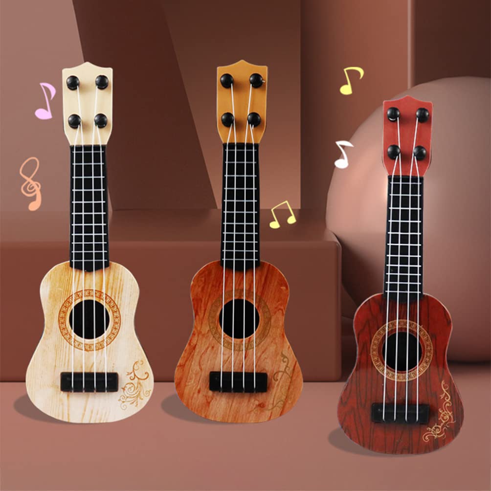 Kisangel Mini Ukulele Toy for Kids - 4 String Beginner Musical Instrument with Light Brown Finish | Educational Guitar Plaything for Toddlers & Children | Perfect for Birthday Gifts, Music Lessons & Early Learning Development