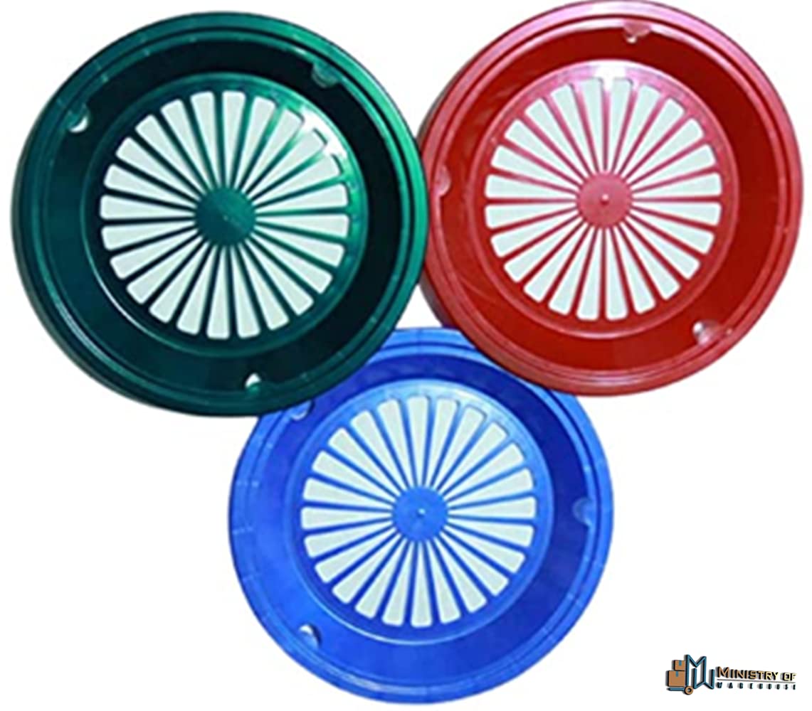Eco-Friendly Paper Plate Holders for Picnic, BBQ, Party & Camping - Set of 6 in Green, Red & Blue | Perfect for Outdoor Dining, Backyard Gatherings & Family Events