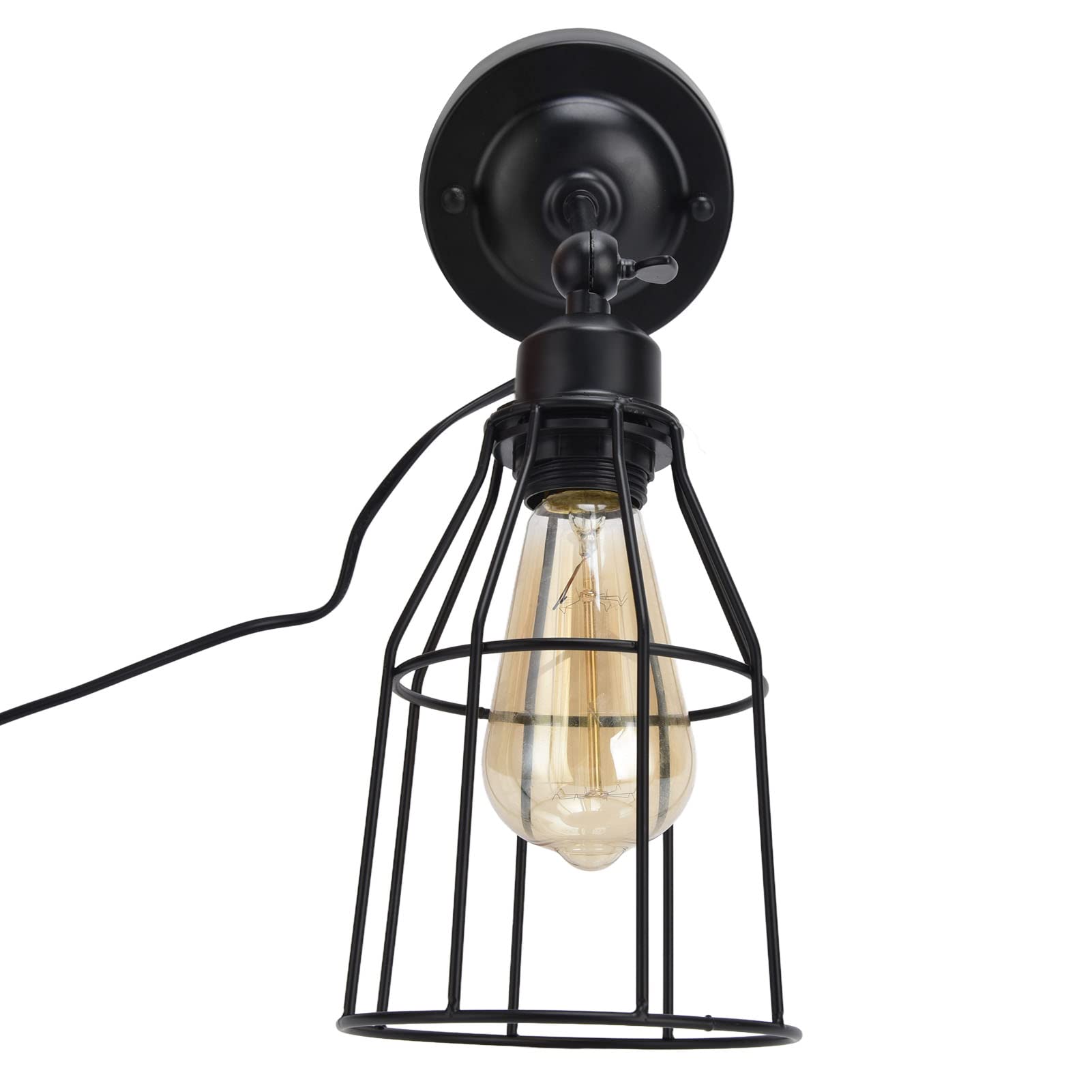 Vintage Black Wall Sconces Light Fixtures 85-250V, Electroplated for Living Room, Corridor & Coffee Shop Decor | Indoor Lighting for Home & Commercial Spaces
