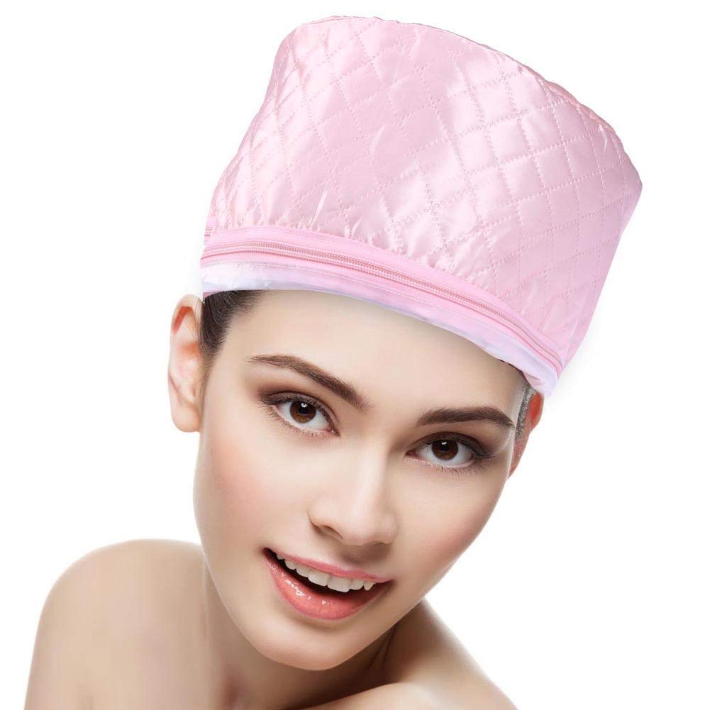 Unique Enterprise Thermal Hair Spa Cap with Beauty Steamer - Nourishing Heat Treatment for Deep Conditioning & Hair Repair (H-01K, Pink Line) | Perfect for Salon-Quality Hair Care at Home, DIY Hair Treatments & Professional Styling