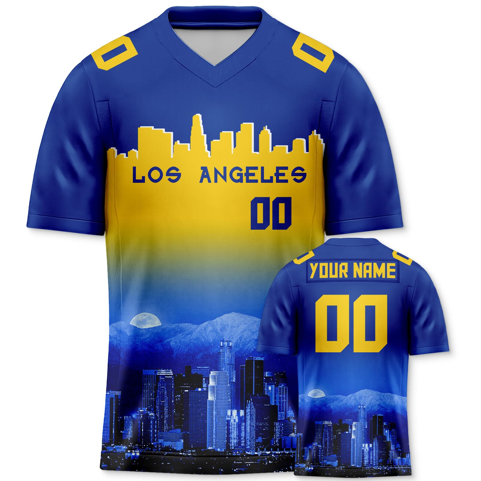 Custom Personalized City Skyline Football Jersey with Team Name & Number - Fashion Sports Uniform for Men, Women, Youth & Kids - Perfect for Game Day, Fan Events & Gifts