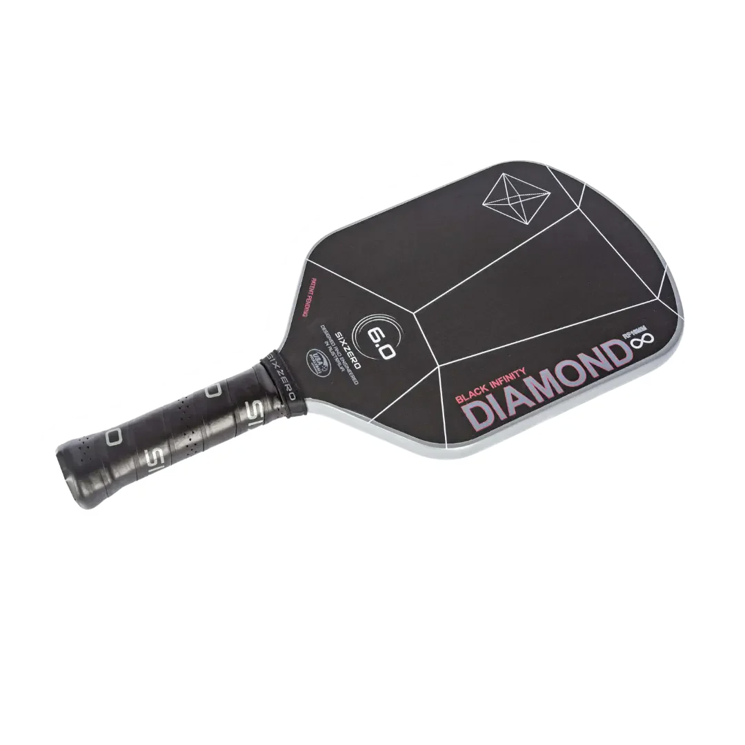 Six Zero Infinity Edgeless Black Diamond Power Pickleball Paddle - Premium Carbon Fiber Paddle for Competitive Play & Recreational Games - Perfect for Tournaments, Backyard Play & Gifting