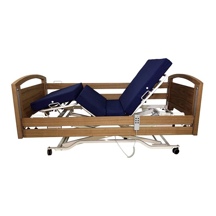 Electric Adjustable Hospital Bed with Wooden Frame - Home Care & Patient Recovery Solution for Comfort & Mobility