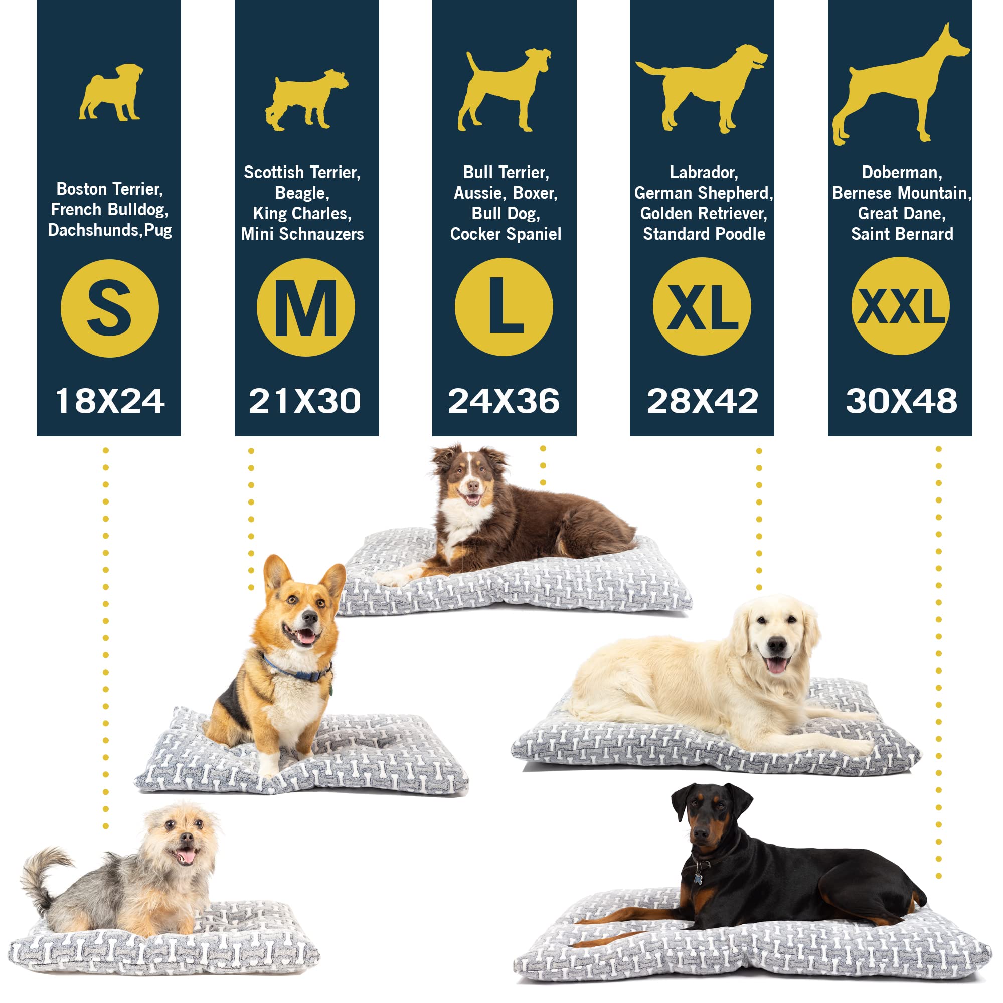 Premium Plush Washable Dog Bed Mat - Extra Large 28