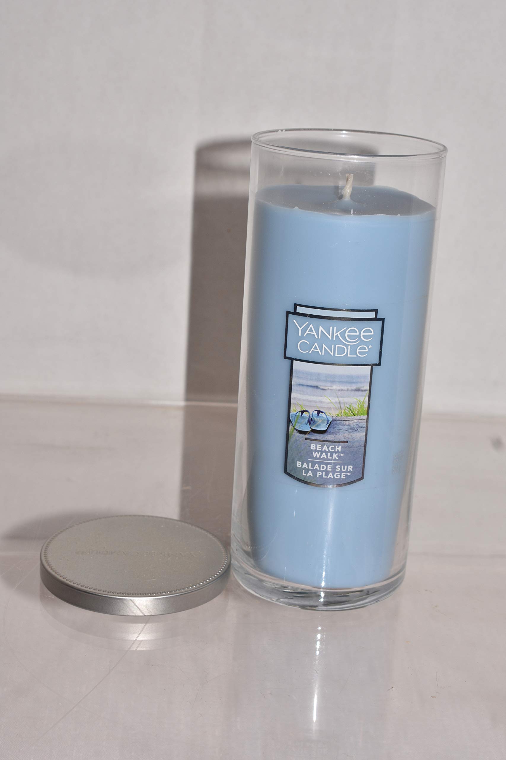 Yankee Candle Beach Walk Large Pillar Candle - 14oz Scented Home Decor for Relaxation, Aromatherapy & Coastal-Themed Rooms