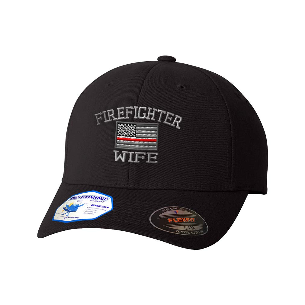 Flexfit Hats for Men & Women - Firefighter & Fireman Wife Embroidered Polyester Cap - Perfect for Fire Department Gifts, First Responder Apparel & Everyday Wear