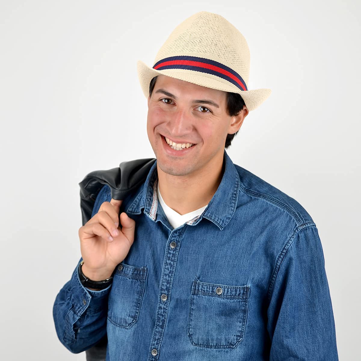 WESTEND Unisex Summer Wide Brim Fedora Hat for Men & Women - Lightweight Straw Panama Hat for Beach, Travel & Outdoor Activities