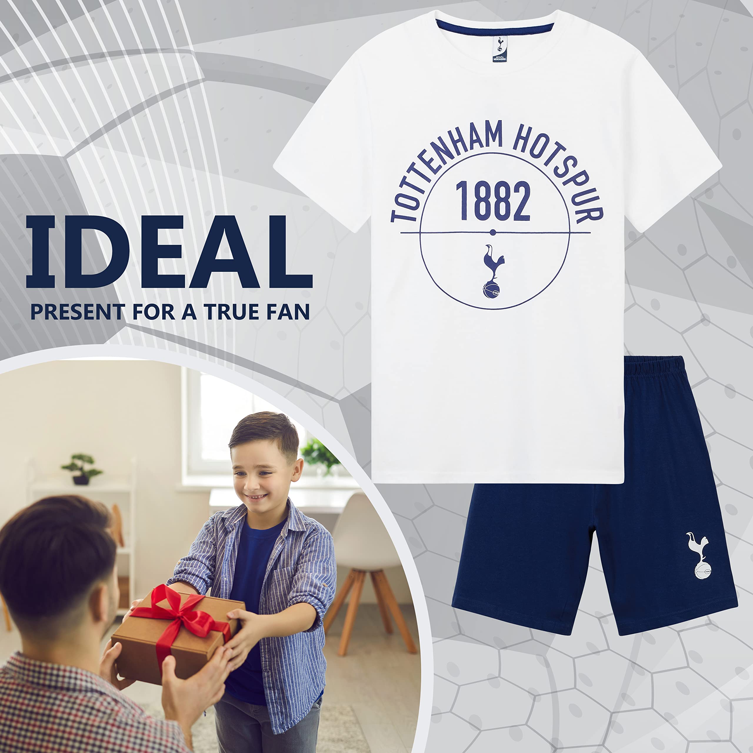 Tottenham Hotspur FC Boys Cotton Pajama Set - 2-Piece Sleepwear & Lounge Wear for Kids - Perfect Spurs Gift for Birthday & Christmas Gifts - Soft & Comfortable Nightwear for Young Soccer Fans