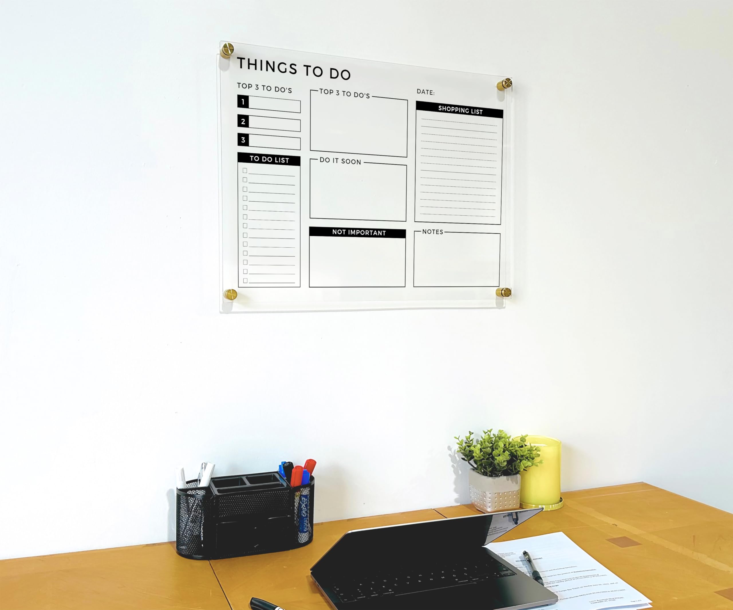 Personalized Acrylic To-Do Planner Wall Calendar 2025 - Custom Dry Erase Monthly & Weekly Calendar Board for Office, Home, or School Organization - Transparent Reusable Planner for Productivity & Scheduling