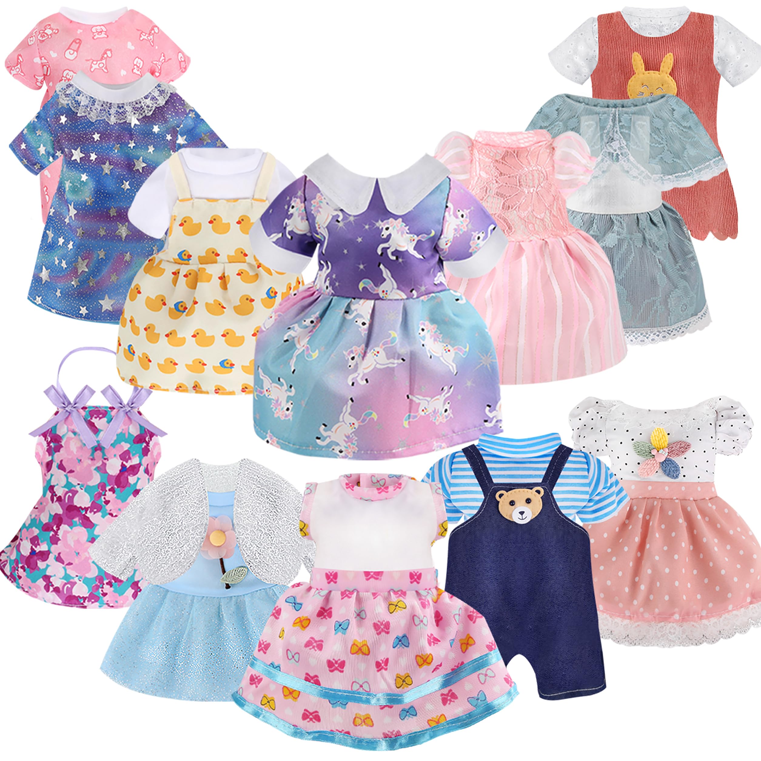 12-Inch Doll Clothes Set - 12 Princess Style Outfits for 10/11/12 Inch Baby Dolls | Perfect for Dress Up, Role Play & Kids Birthday Gifts