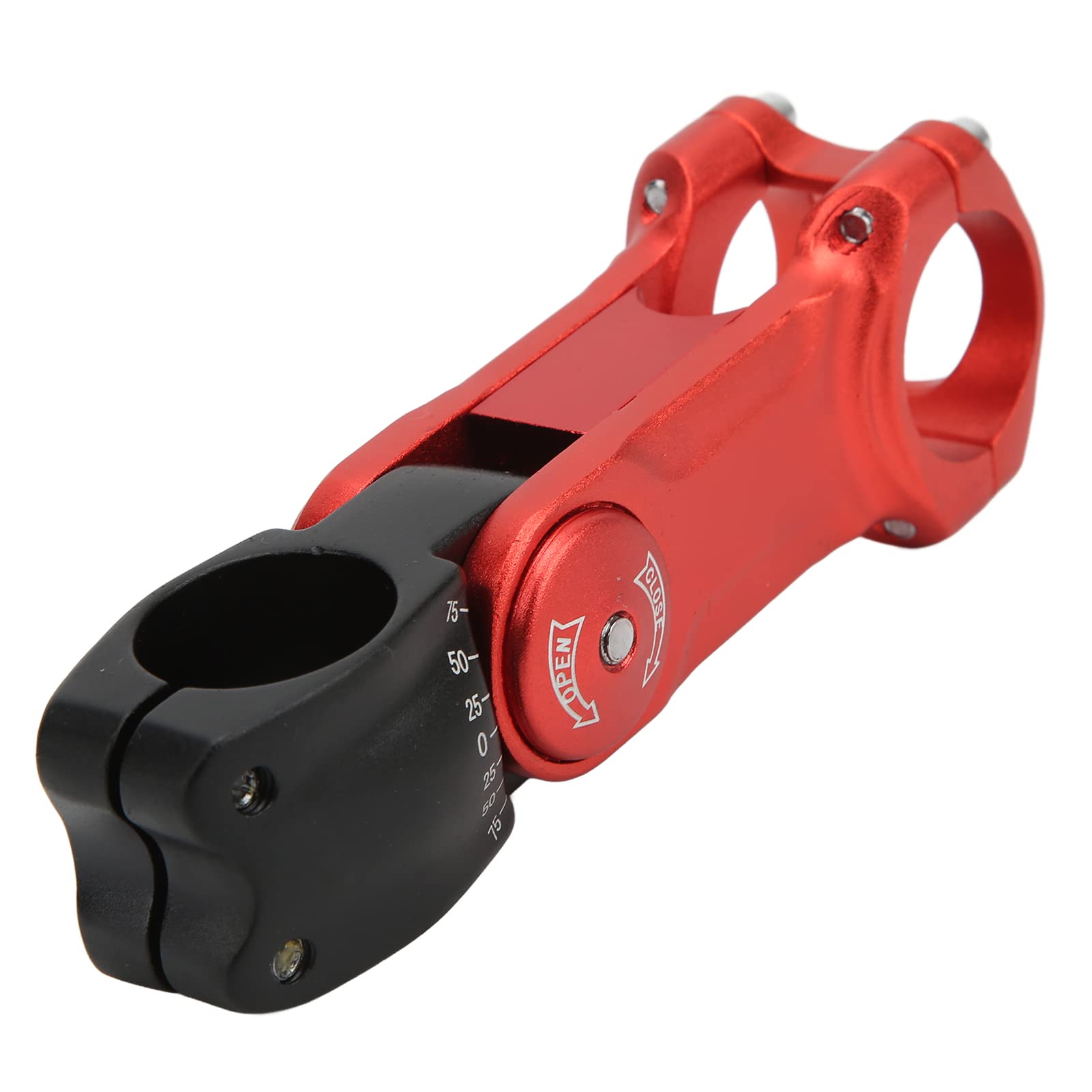 Alomejor Adjustable CNC Machined Bike Handlebar Stem - Hollow Design for Mountain & Road Bikes (Red/Black) | Perfect for Commuting, Trail Riding & Performance Cycling